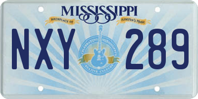 MS license plate NXY289