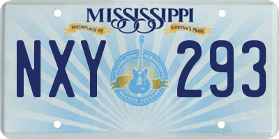 MS license plate NXY293