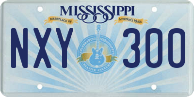MS license plate NXY300