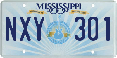 MS license plate NXY301