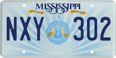 MS license plate NXY302