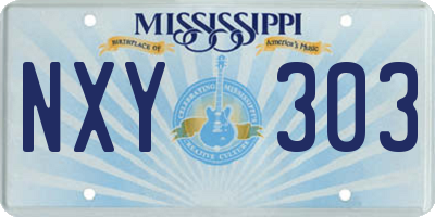 MS license plate NXY303