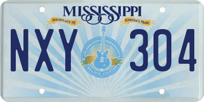 MS license plate NXY304
