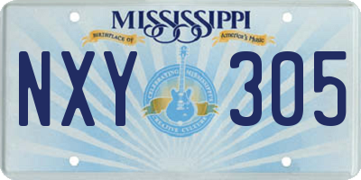 MS license plate NXY305
