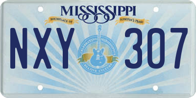 MS license plate NXY307