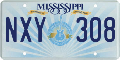 MS license plate NXY308