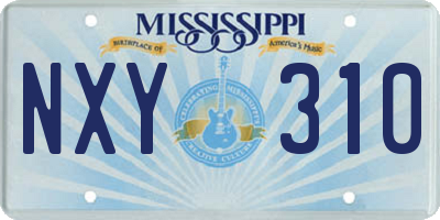 MS license plate NXY310