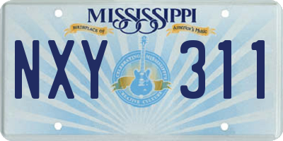 MS license plate NXY311