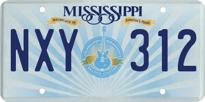MS license plate NXY312