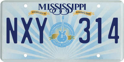 MS license plate NXY314