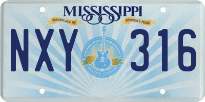MS license plate NXY316