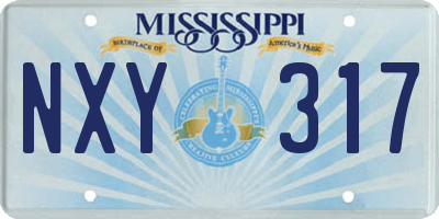 MS license plate NXY317