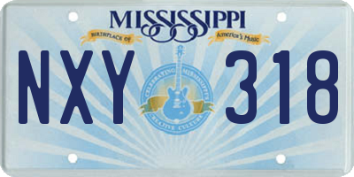 MS license plate NXY318