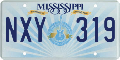 MS license plate NXY319