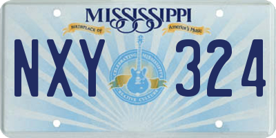 MS license plate NXY324