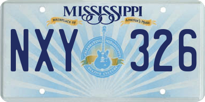 MS license plate NXY326