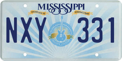 MS license plate NXY331
