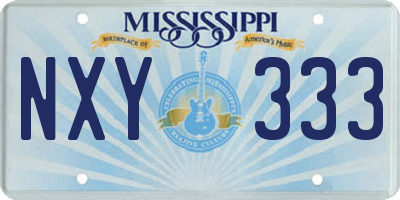 MS license plate NXY333