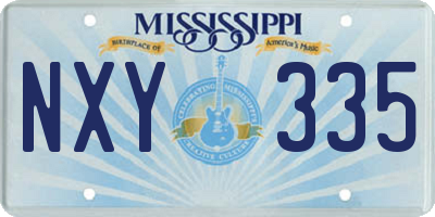 MS license plate NXY335