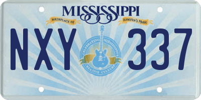 MS license plate NXY337