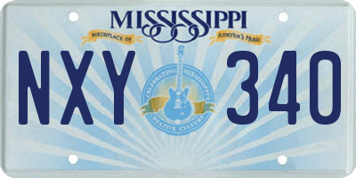 MS license plate NXY340