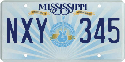 MS license plate NXY345