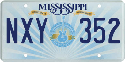 MS license plate NXY352