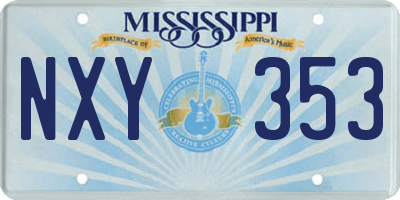 MS license plate NXY353