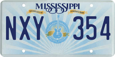 MS license plate NXY354