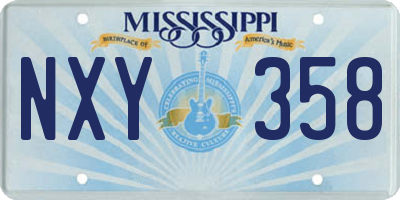 MS license plate NXY358
