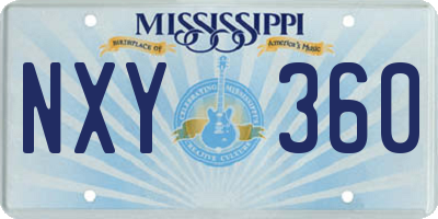 MS license plate NXY360