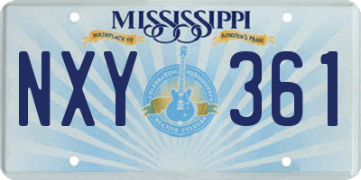 MS license plate NXY361