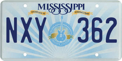 MS license plate NXY362