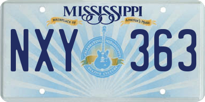 MS license plate NXY363