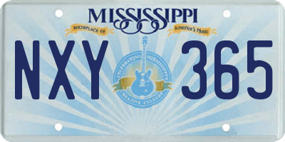 MS license plate NXY365