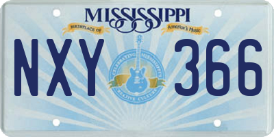MS license plate NXY366