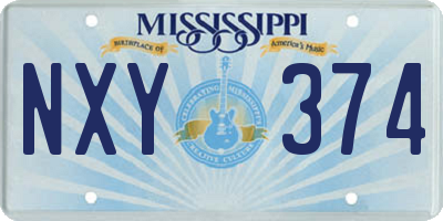 MS license plate NXY374