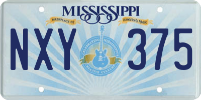 MS license plate NXY375