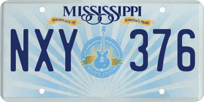 MS license plate NXY376