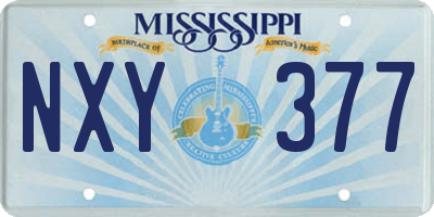 MS license plate NXY377