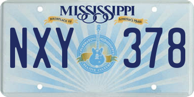 MS license plate NXY378