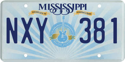 MS license plate NXY381