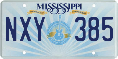 MS license plate NXY385