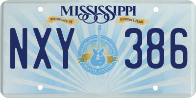MS license plate NXY386