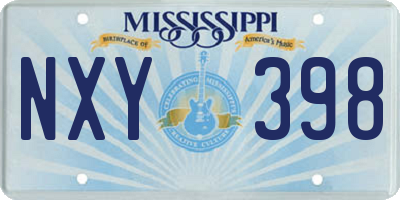 MS license plate NXY398