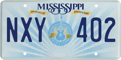 MS license plate NXY402