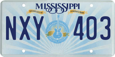 MS license plate NXY403