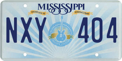 MS license plate NXY404
