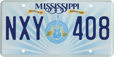 MS license plate NXY408