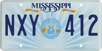 MS license plate NXY412